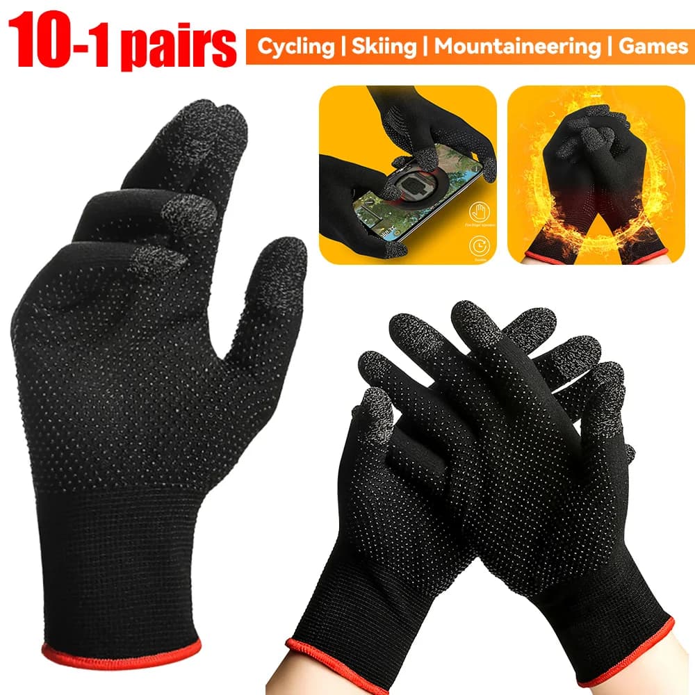 1-10 paia di guanti touch screen antiscivolo guanti termici in maglia traspirante per giochi ciclismo guanti da moto sport dito intero