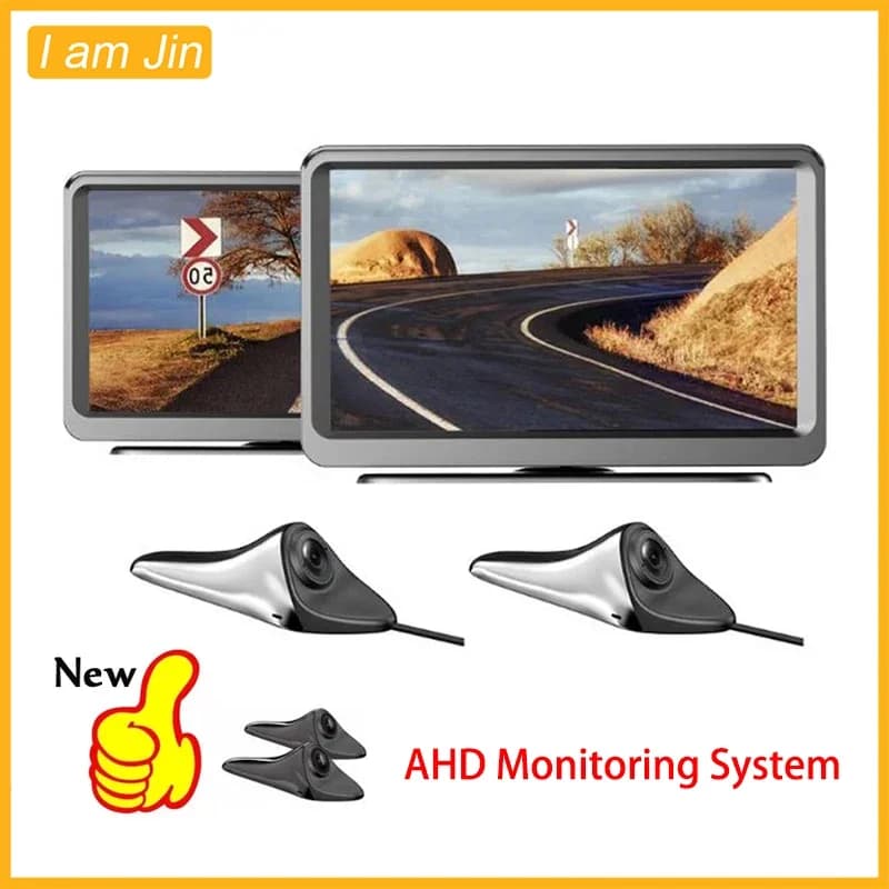 Telecamera Posteriore per Auto CMS, Sistema Ausiliario per Punti Ciechi e Retromarcia, Schermo per Telecamera Laterale, Monitor Intelligente AHD Impermeabile IP68