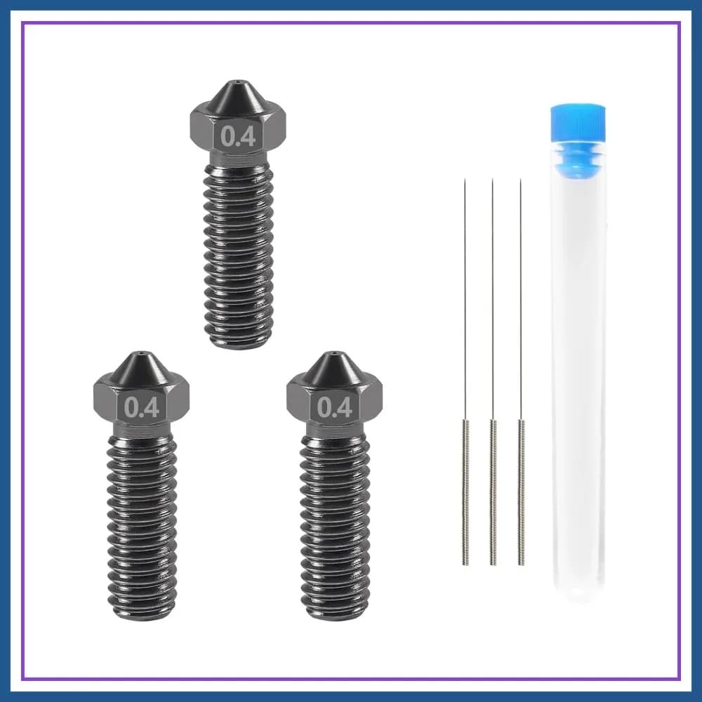 Ugelli in acciaio temprato da 0,4 mm per Volcano e aghi di pulizia da 0,35 mm per stampanti 3D Anycubic Vyper, Kobra, con filamento da 1,75 mm