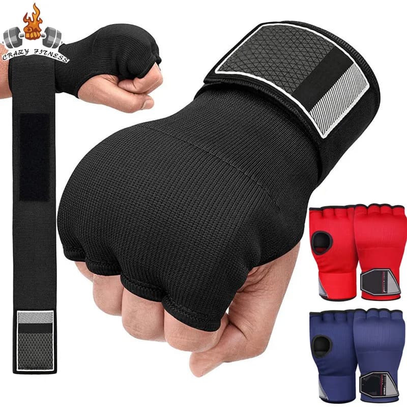 Enveloped boxing gloves for hands Gel boxing gloves with half fingers for Muay Thai MMA Kickboxing martial arts punching Speed Bag Training