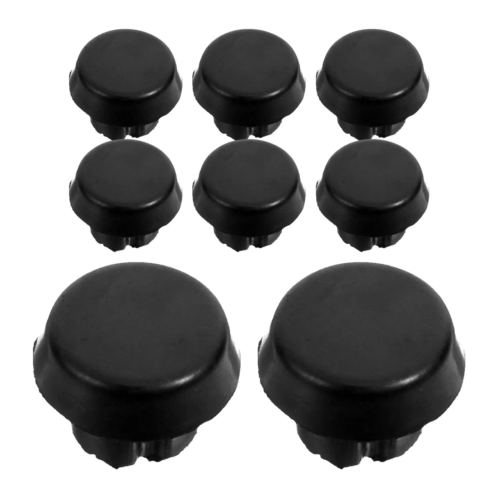 8Pcs Billiard Cue Rubber Bottom High Elasticity Pool Cue Stick End Protector Cap Quiet Bumper for Home Clubs