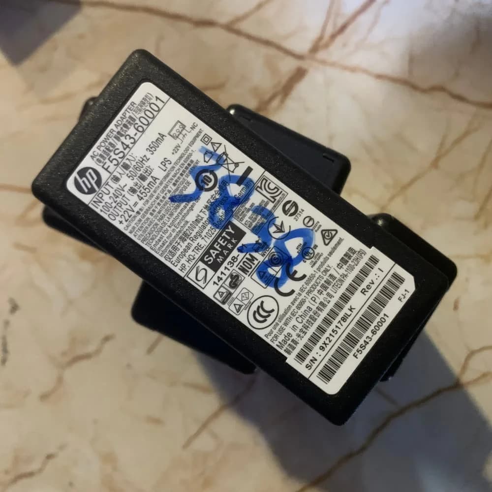 F5S43-60001 AC Adapter Charger Power Supply +22V 455mA for HP 1110 1112 1115 3830 3832 3833 2130 2600 3630 3635 3700 3830 3755
