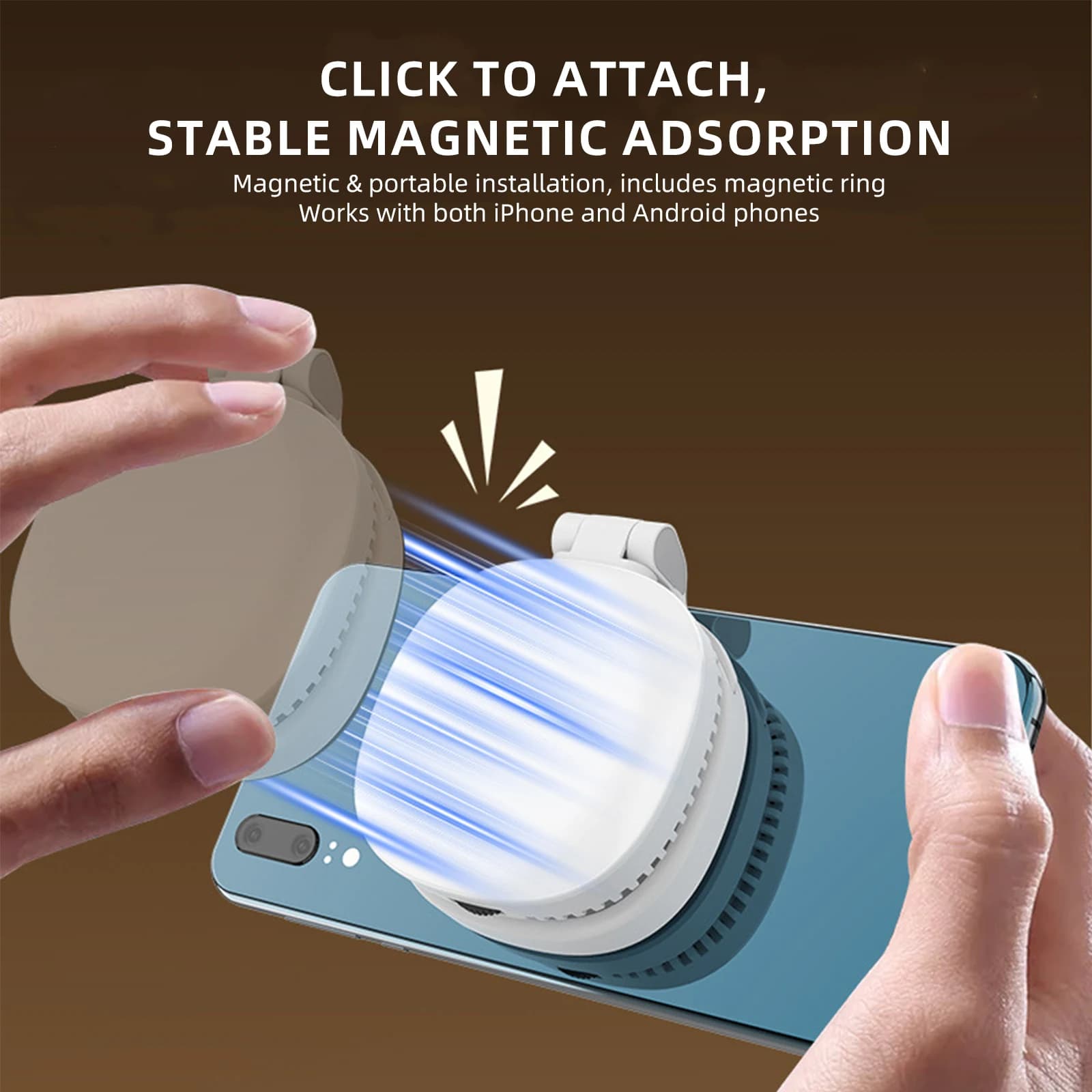 Luce Magnetica per Selfie con Specchio a 360 Gradi ° Supporto Girevole Portatile per Telefono Compatibile con MagSafe iPhone Android e Luce per Video Vlog