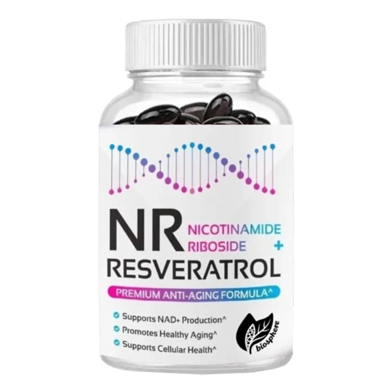 Capsule di Resveratrolo, Formula Anti-invecchiamento, Nicotinamide Riboside, Resveratrolo, Vitamina C, Semi d'Uva, Corteccia di Pino