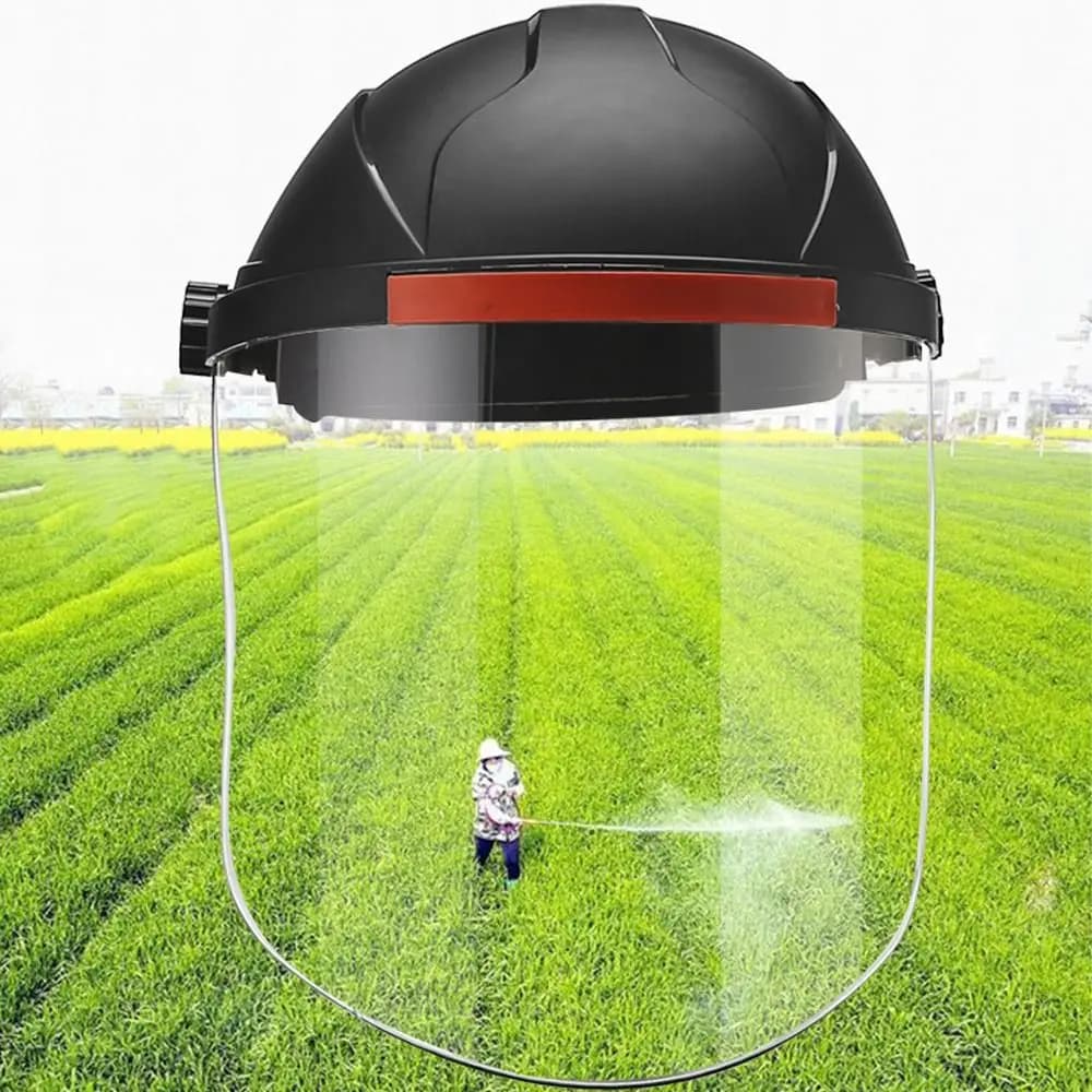 Maschera protettiva per saldatura in plastica per PC Visiera frontale trasparente con vibrazione Casco per saldatura Protezione completa Copertura protettiva anti-UV per il viso