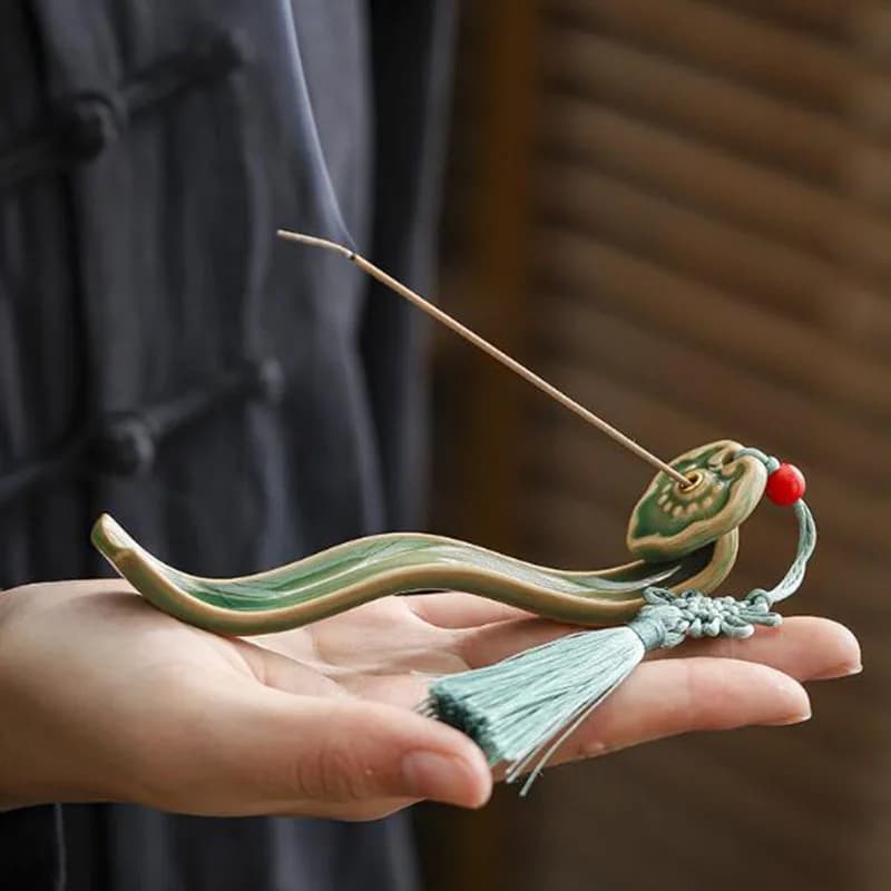 Ceramic Sandalwood Stick Incense Holder Ruyi Aroma Burner Fragrance Censer Living Room Home Decor