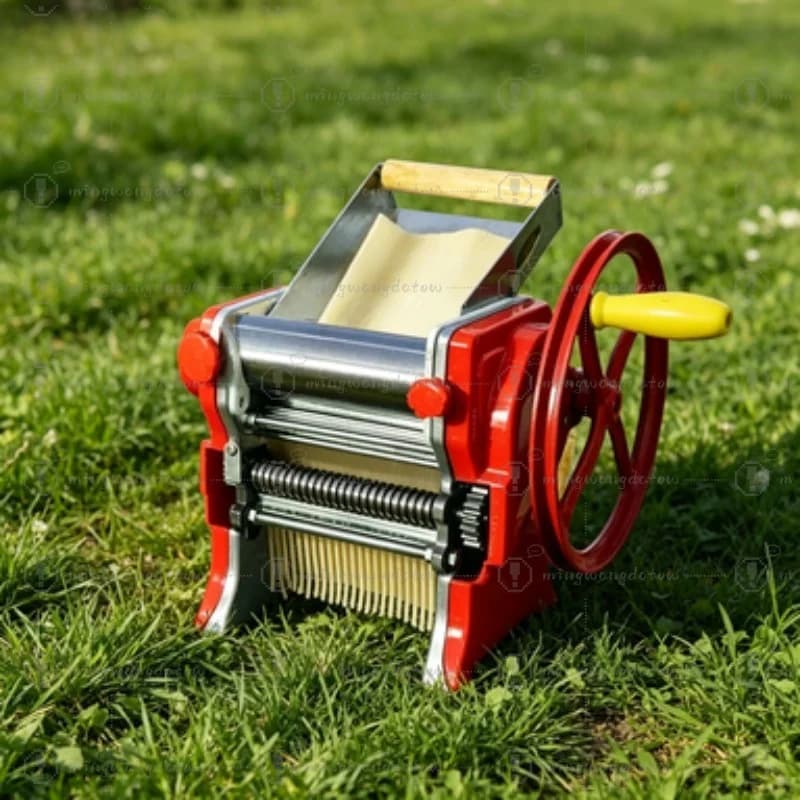 Macchina Manuale per Pasta in Acciaio Inox con Manovella, Pressa per Impasto Domestica per Spaghetti e Sfoglie per Ravioli