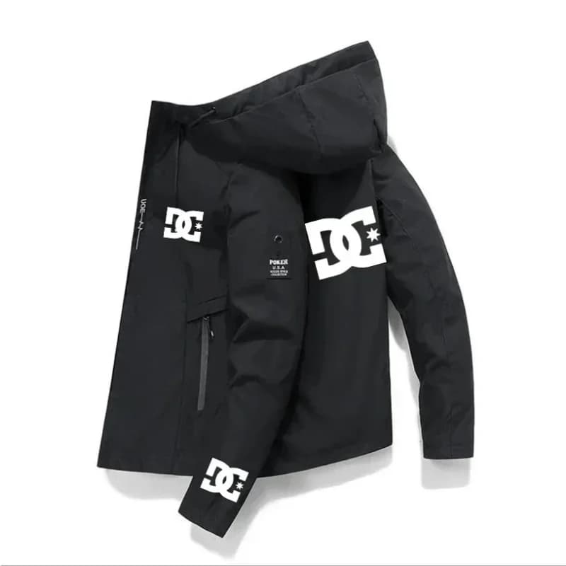 Men's Fashionable Casual Long-Sleeved Hooded Windbreaker Jacket Windproof Zipper Spring Autumn New Style Outdoor Sports