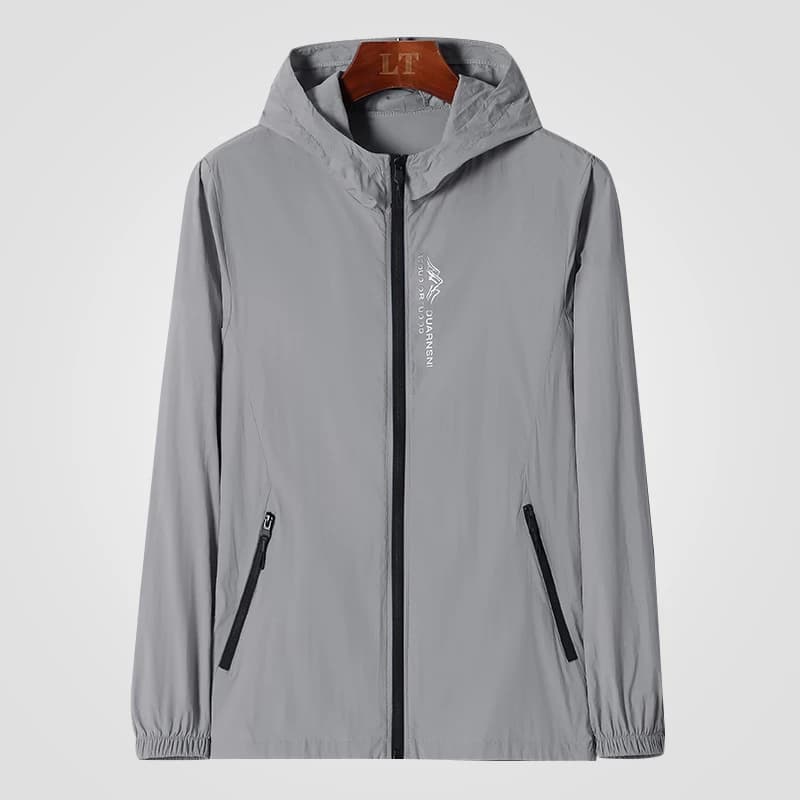 Giacca casual estiva da uomo a maniche lunghe con protezione solare, sottile, di grandi dimensioni, traspirante, con cerniera, per climatizzazione, abbigliamento da esterno
