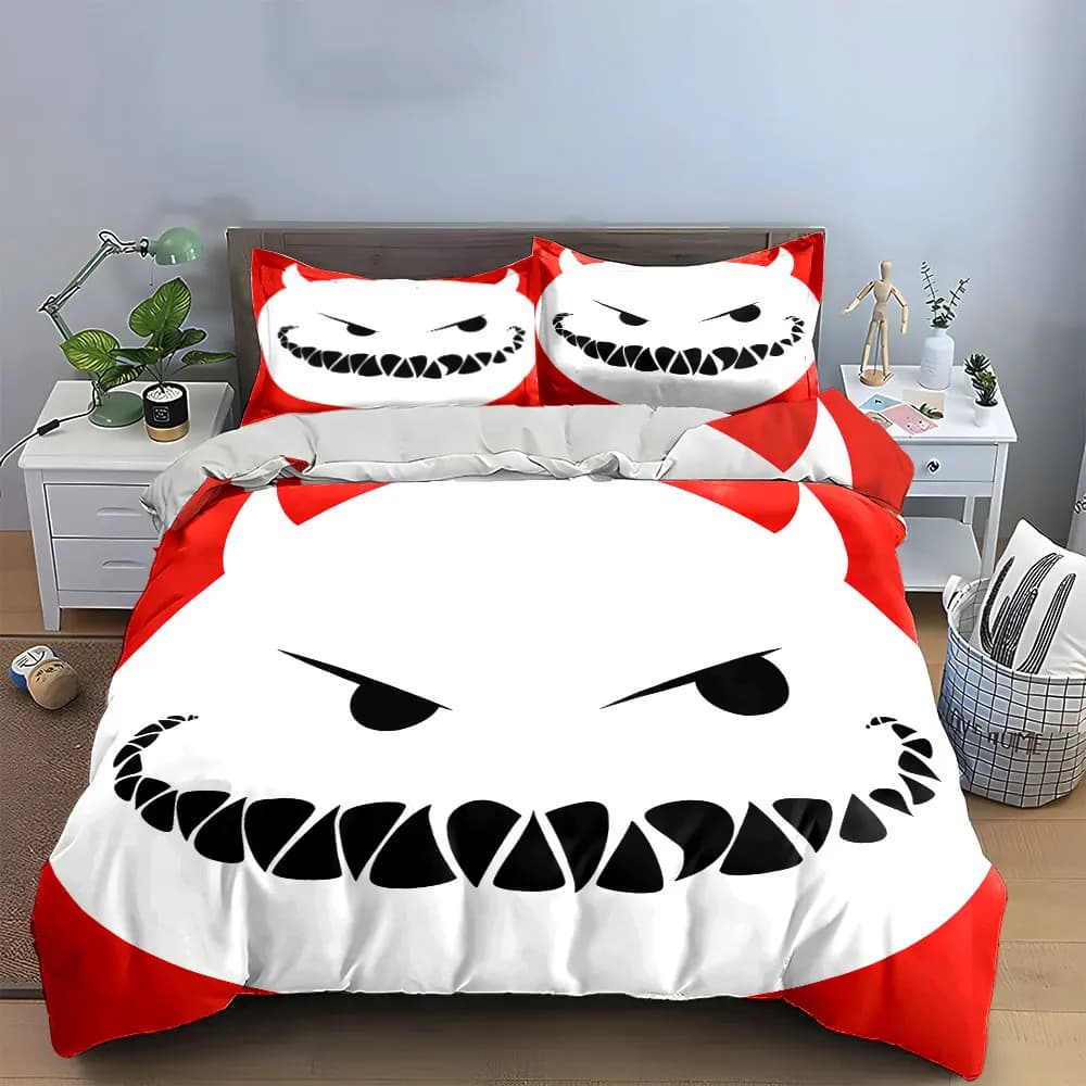 Set Decorativo a Tema Diavolo, Morbido e Confortevole Set Copripiumino con 1 Copripiumino e 2 Federe, Regalo