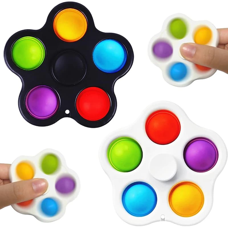 Fidget Spinner Push Bubble per ADHD, Ansia e Stress - Giocattoli Antistress, Regali per Feste di Compleanno, Premi per Bambini e Ragazzi in Classe