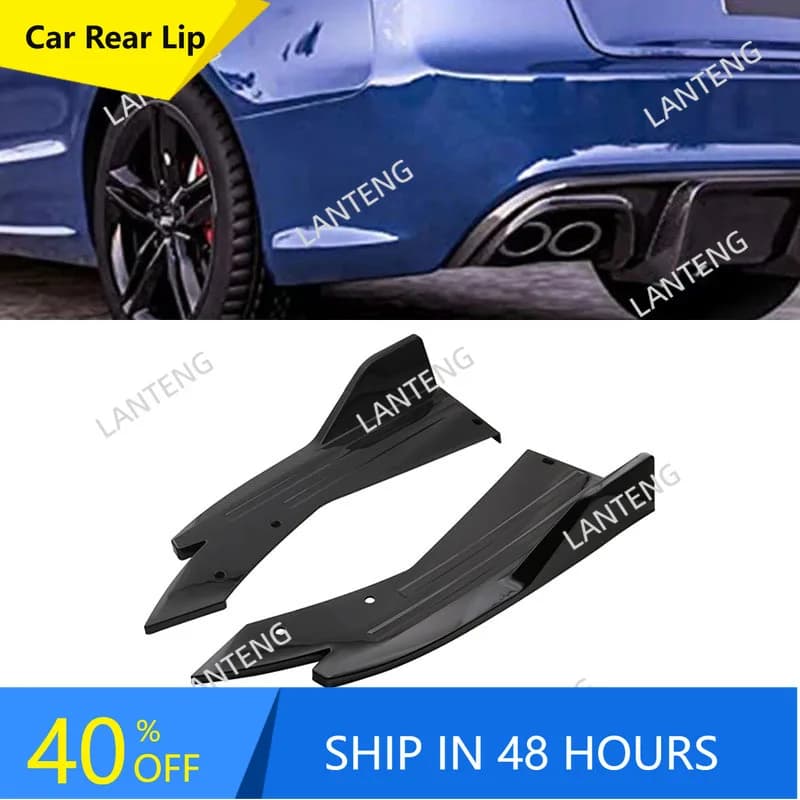 Car Rear Bumper Lip Diffuser Splitter Spoiler Body Kit For A-UDI A3 A4 A5 A6 A6 A7 Winglets Side Extension Scratch Protector