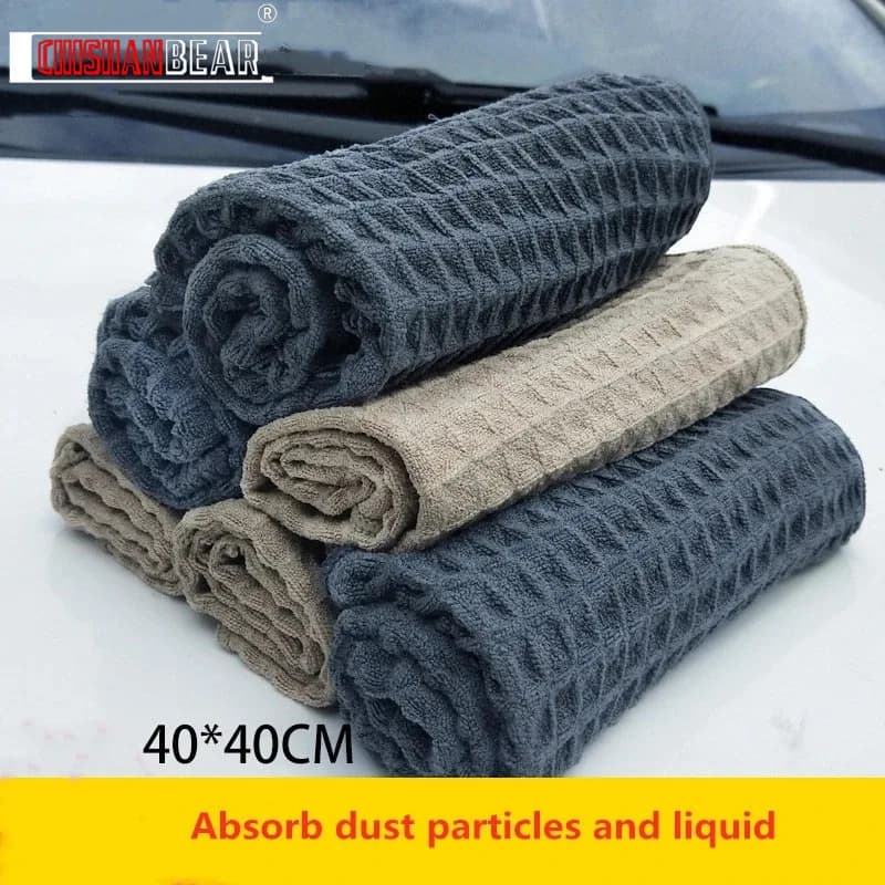 Panno per Auto 40x40cm, Asciugamano per Pulizia Vetri, Lucidatura e Dettaglio, Panno a Nido d'Ape, Panno in Microfibra per Pulizia Auto, Panno per Cucina
