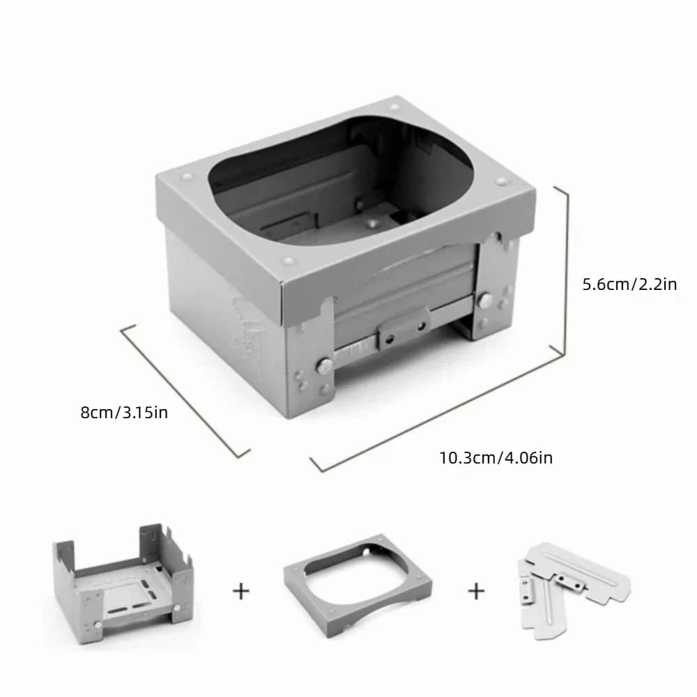 Set Fornello Pieghevole a Combustibile Solido, Fornello Tascabile Ultraleggero per Esterni, Porta Combustibile Portatile per Campeggio