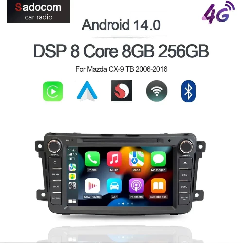 720P 8 "Wireless Carplay Android 12.0 8G + 128G 8Core GPS Auto lettore Android radio Wifi multimediale Per Mazda CX9 CX-9 TB 2006-2016