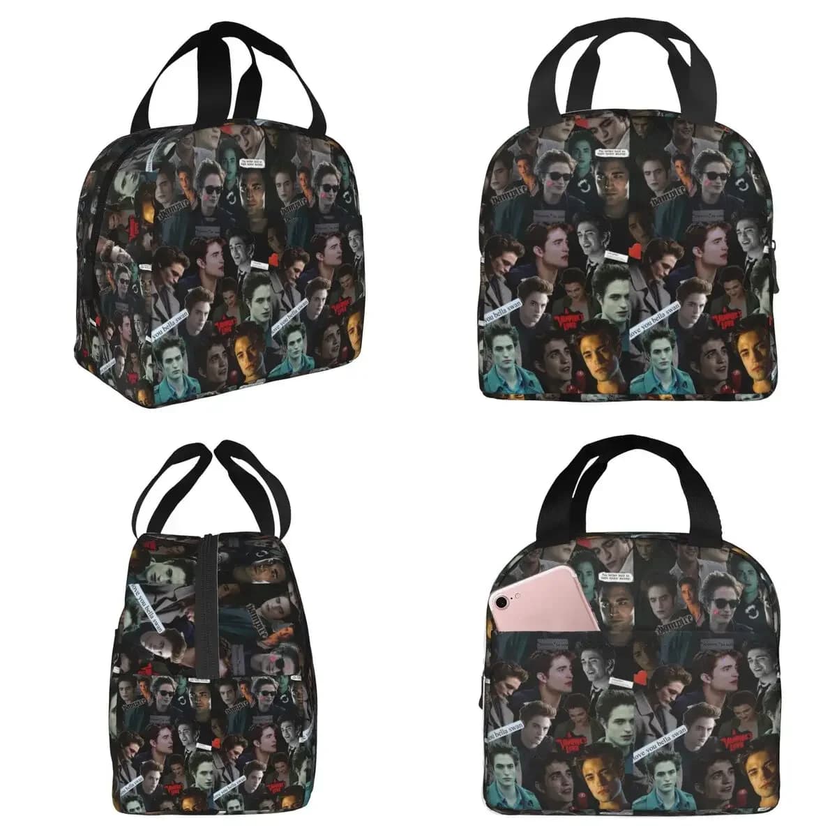 Edward Cullen Twilight Insulated Lunch Bag for Women Office Cooler Thermal Food Box Tote Portable Lunch Boxes Container