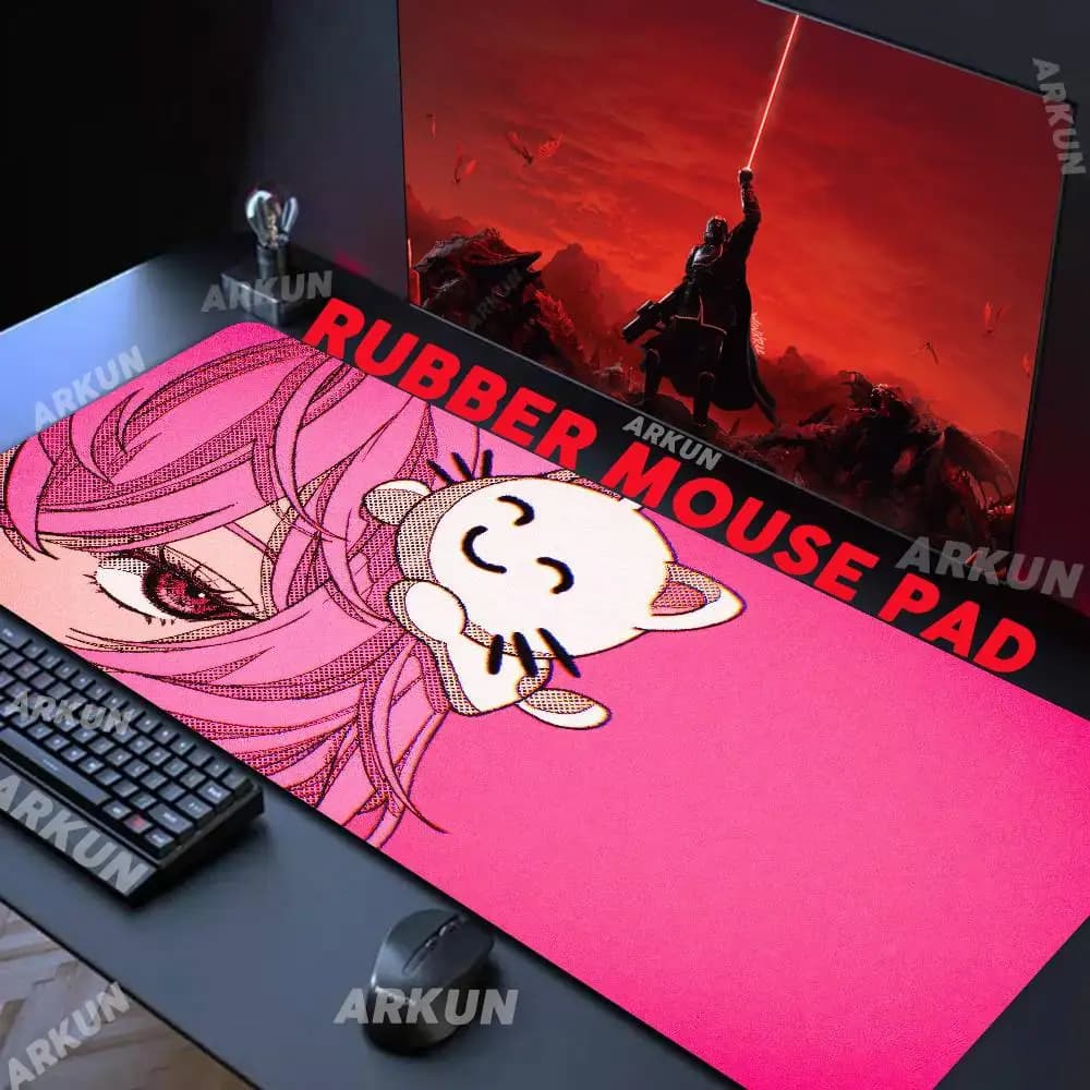 Tappetino da Scrivania Rosa per Ragazze, Grande Mousepad Antiscivolo in Gomma per Computer e Laptop, Tappeto per Gamer