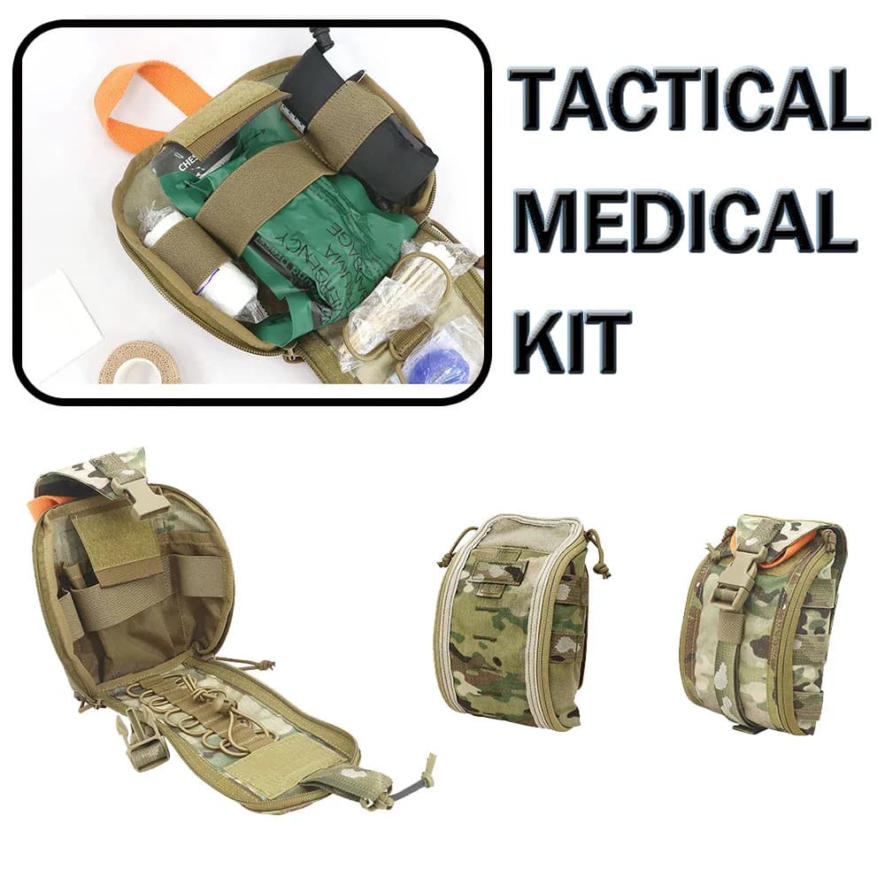 Kit di Pronto Soccorso Tattico MOLLE, Borsa EDC Multiuso a Sgancio Rapido, Borsa Medica d'Emergenza EMT per Sopravvivenza all'Aperto e Sport