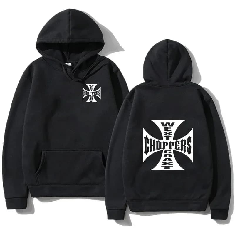 West Coast Iron Cross Chopper Printed Men's Hoodie unisex Fashion Sheep Hoodie Street Wear
