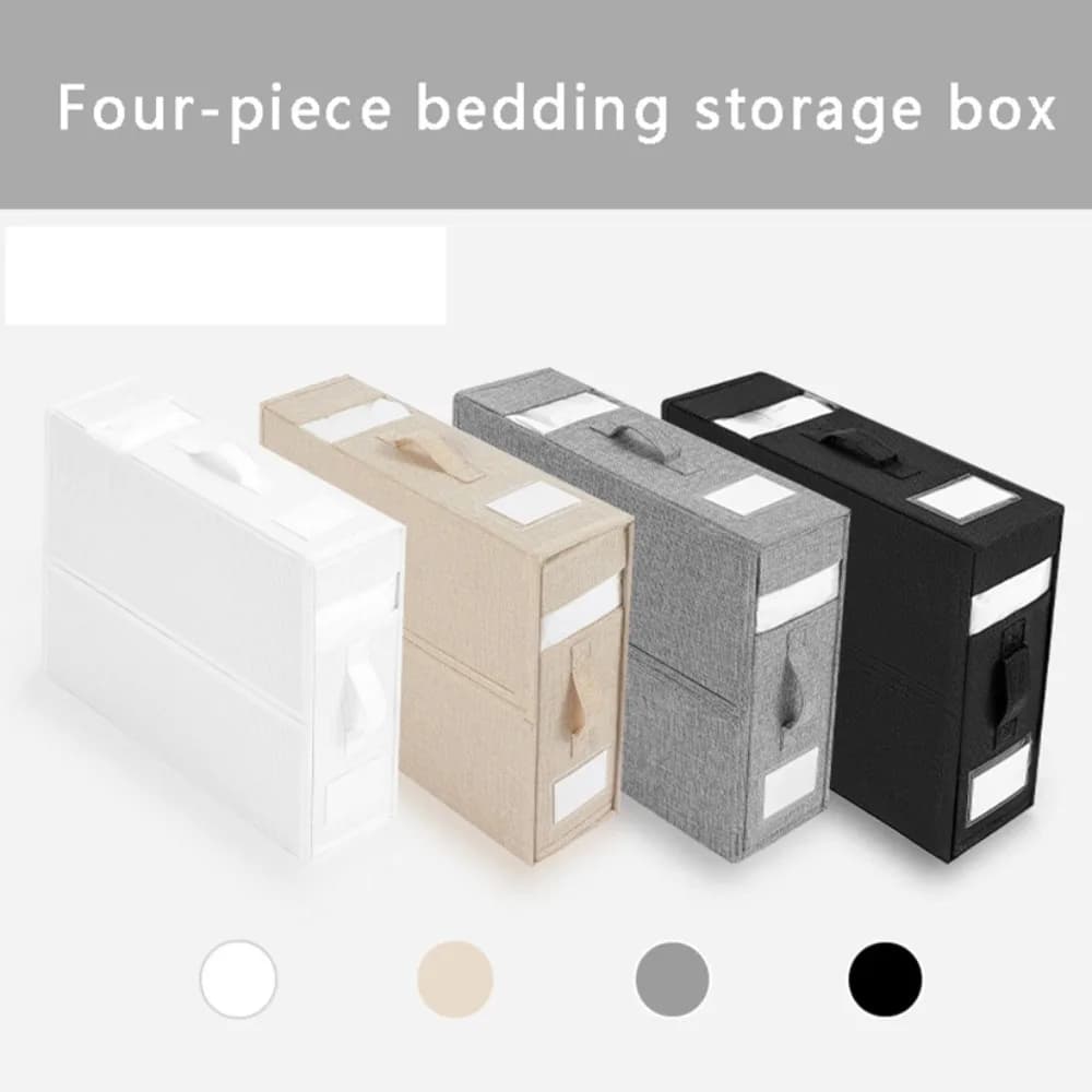 Set sheets box fabric storage box visible window folding zip box finishing cabinet bed linen closet organizer holders