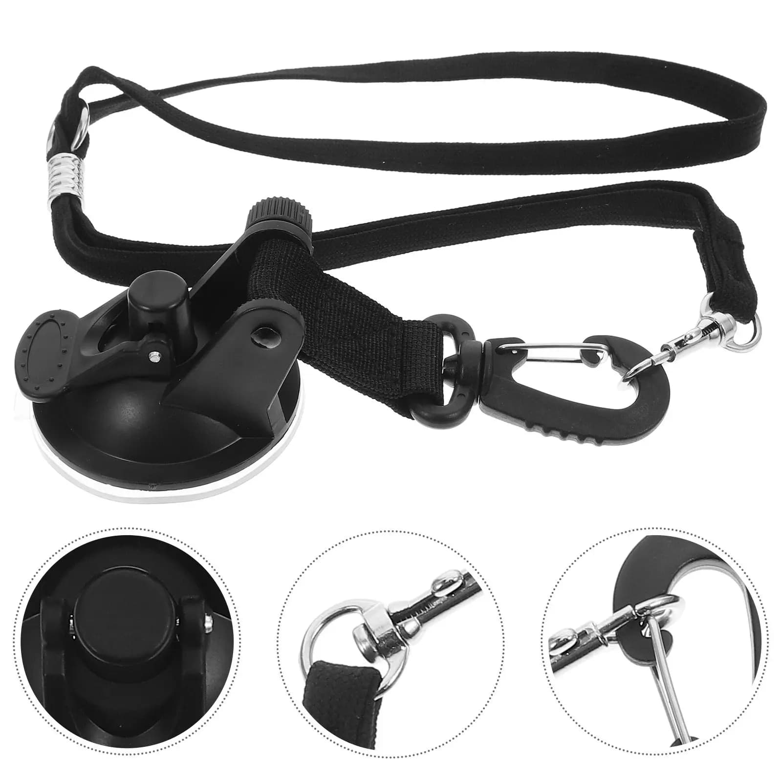 Corda di Contenimento Regolabile per il Bagno del Cane, con Ventosa a Tenuta Forte, Sicura per Vasca e Doccia, Nera, Accessori per il Bagno del Cane
