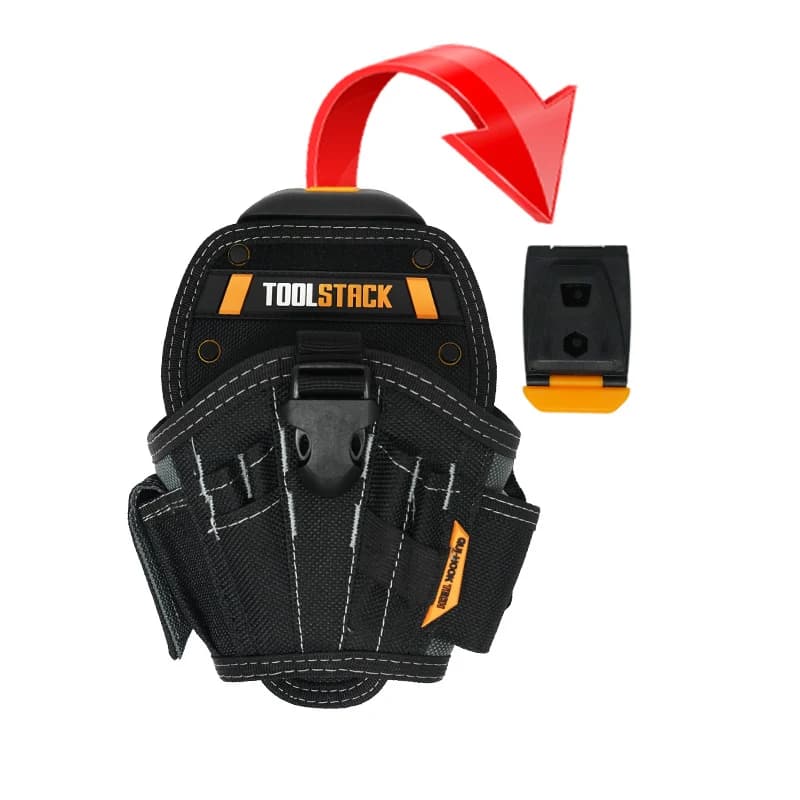 TOOLSTACK Large Drill Holster Pouch Bit Pouch for Tool Belt Hand Electric Drill Belt Bag Portable Waist Tool Bag Storage Toolkit