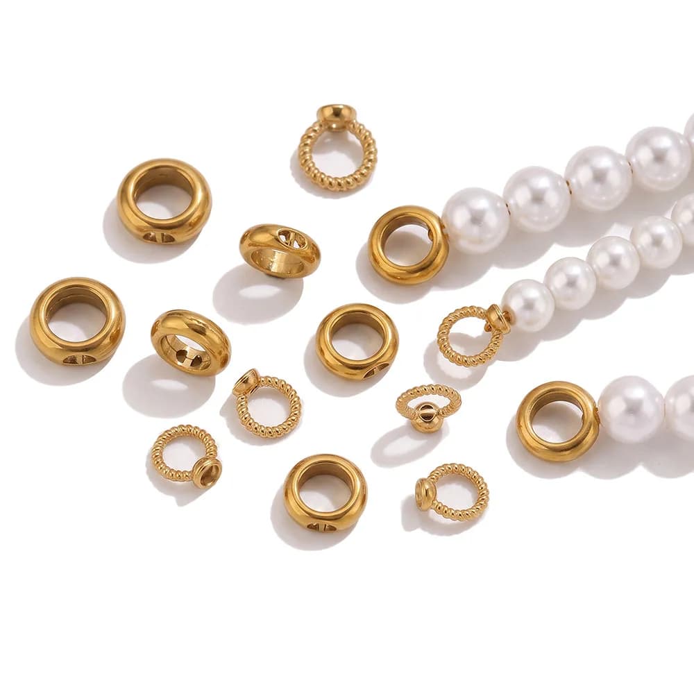 20pcs 18K Stainless Steel 2 Holes For Women Jewelry Bracelets Connector Bead End Cap with Hole Supplies Jewelry Findings Bulk