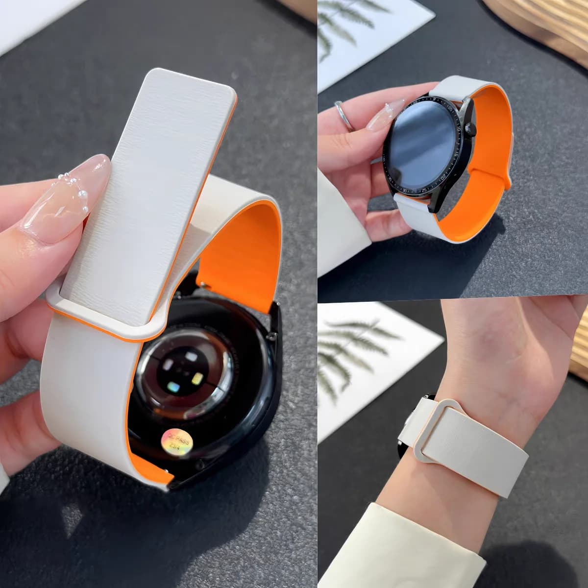 Cinturino ad anello magnetico da 18mm 20mm 22mm per Samsung Galaxy Watch 7 6 5 4 44/40mm/6 cinturino classico in silicone per Huawei Watch GT6/5 46mm