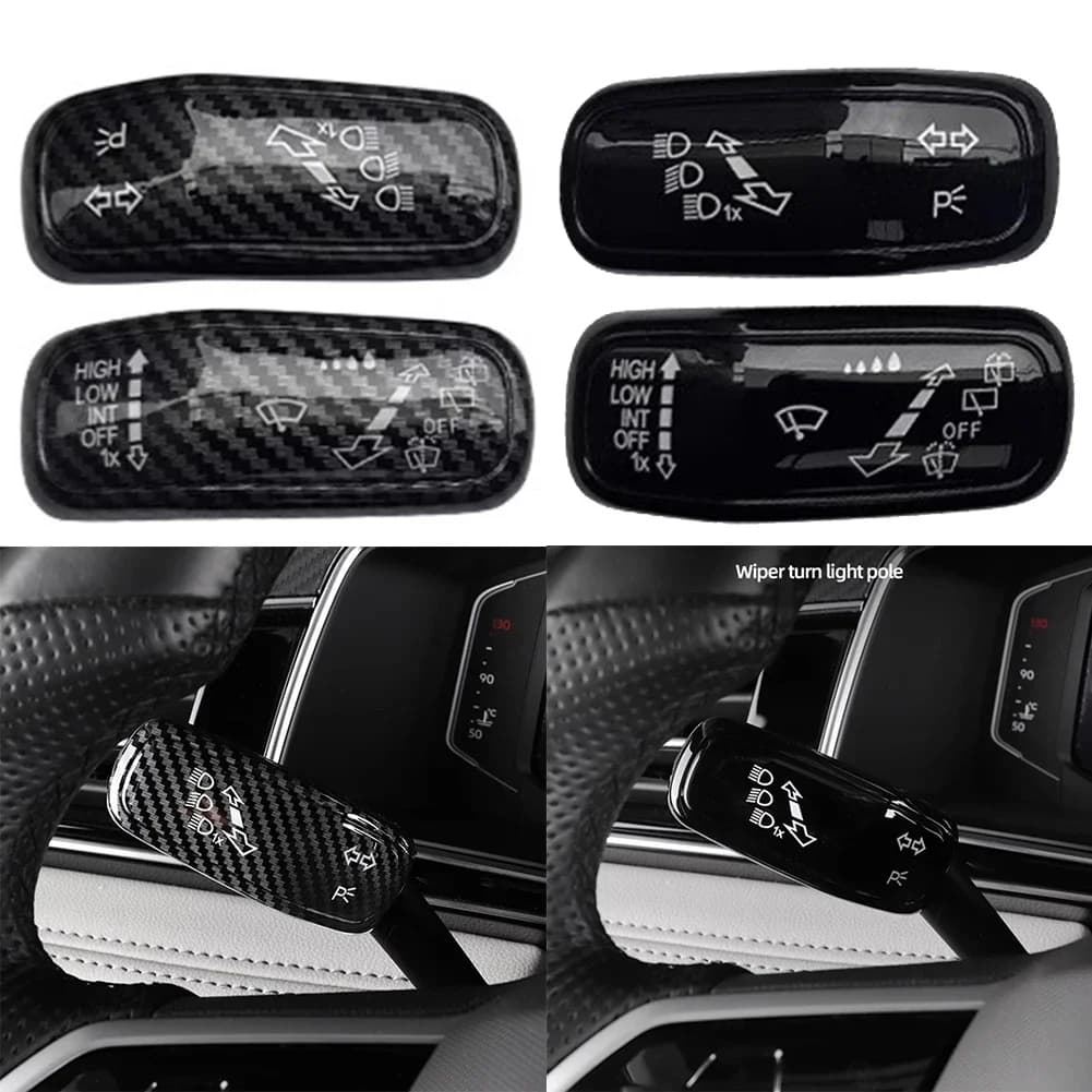 2x Copertura Decorativa per Interruttori Fari e Tergicristalli del Volante per Golf 7 7.5 per MK7 per Golf 8 Parti Interne in Fibra di Carbonio