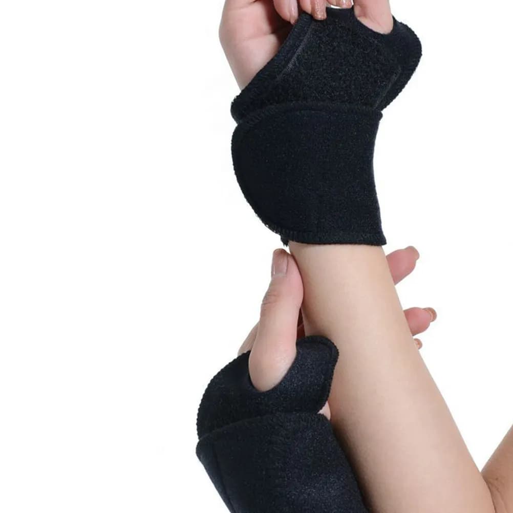 Fascia da Polso Magnetica Autoriscaldante con Foro per il Pollice, Cinturino Elastico Regolabile per Alleviare il Dolore, Migliorare il Metabolismo e la Circolazione