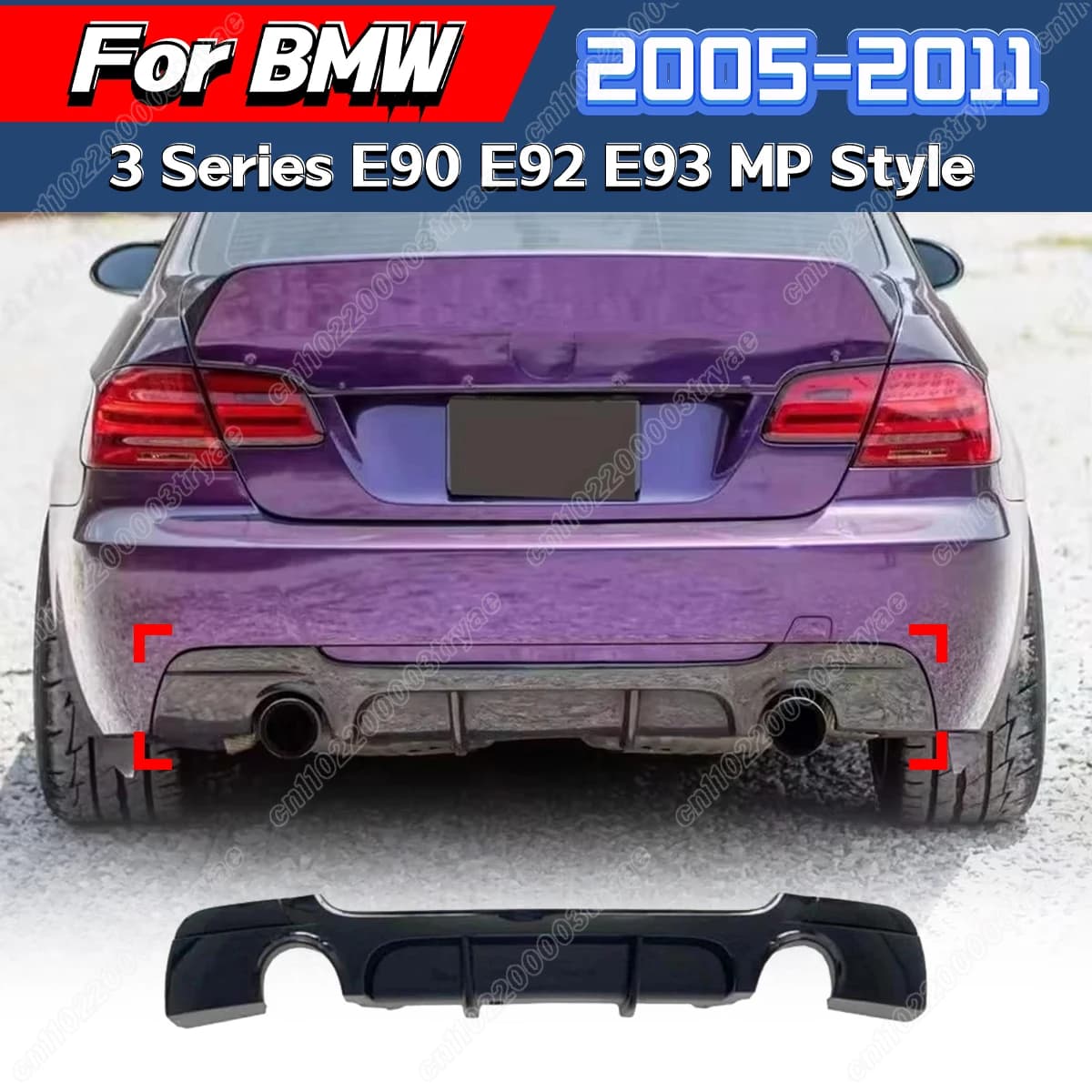 For Bmw Series 3 E90 E92 E93 2005 2006 2007 2008 2009 2010 2011 MP Rear bumper Lip Diffuser Spoiler Guard Splitter BodyKit