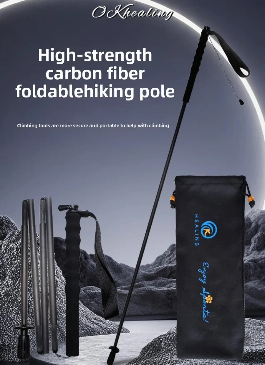 Trekking poles Ultra-light Foldable, Ideal for Hiking, Lightweight and Portals for Open Adventures, Men's Walk Stick