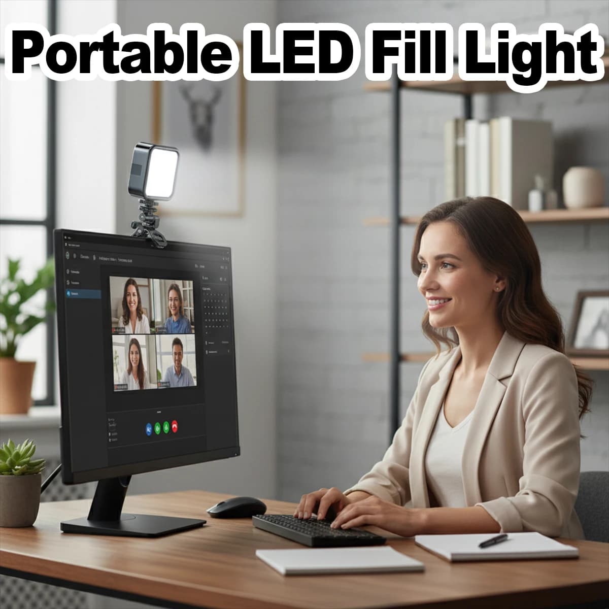 Luce LED Portatile Mini per Selfie, Lampada d'Atmosfera Quadrata con RGB, Ricaricabile per Streaming Video e Live Streaming