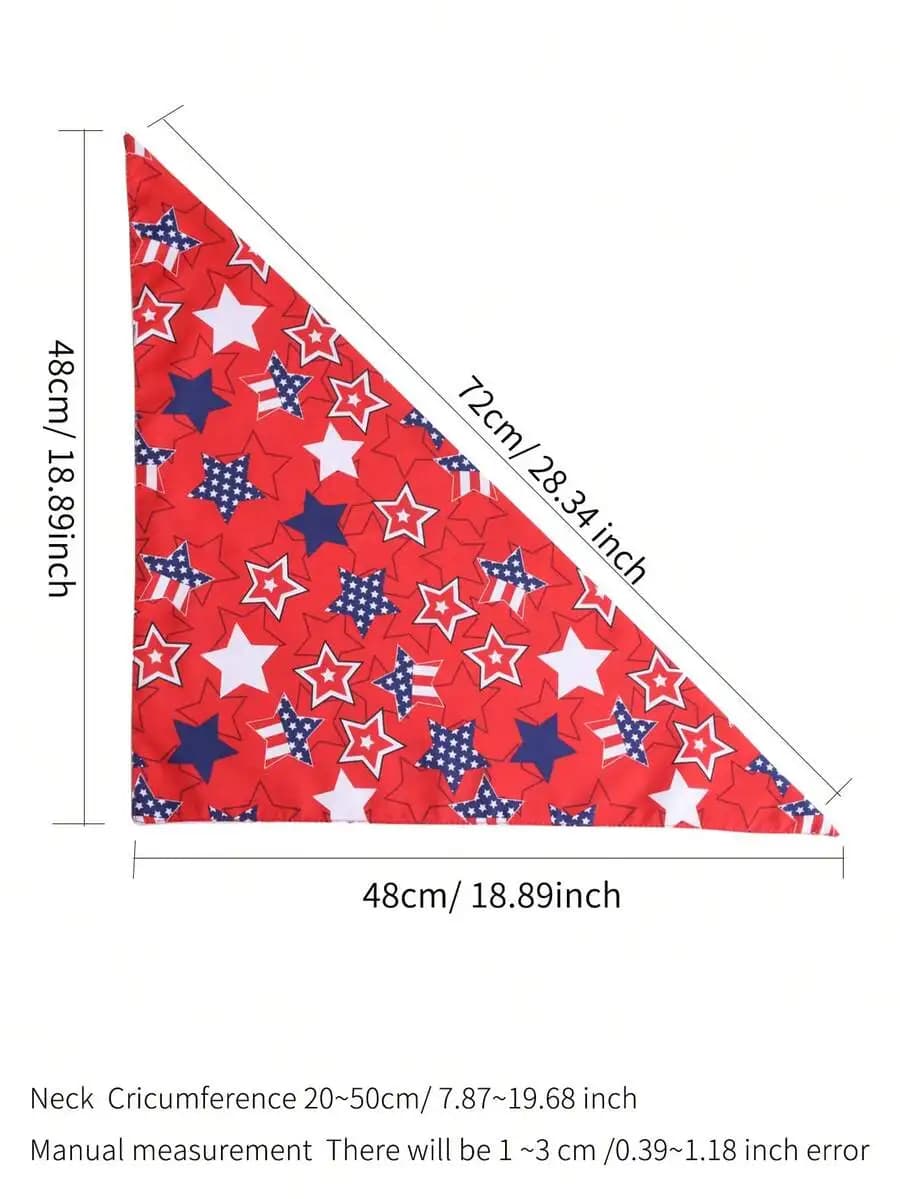 4th Of July Pet Scarves American Independence Day Flag Reversible Dog Bandana USA Triangle Bibs Scarf Accessories For Dogs Pets