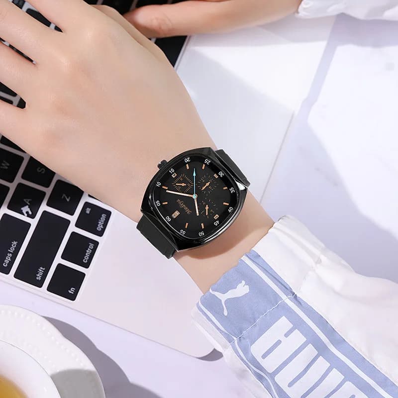 Orologio al Quarzo con Cinturino in Silicone, Quadrante Grande, Impermeabile, per Donna, Regalo di Moda, Reloj Mujer