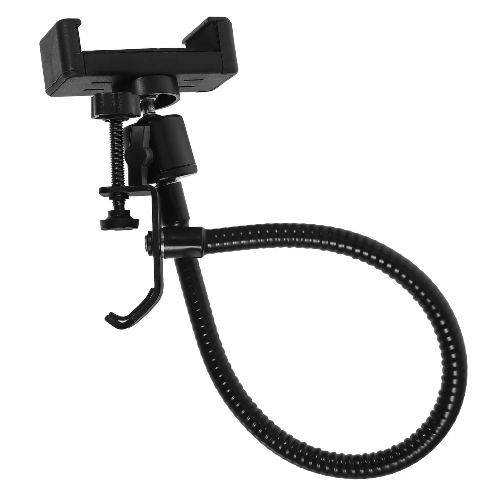 Mic Stand Phone Holder Clip Adjustable Strong Clip Cellphone Holder for Mic Stand Podcast Guitar Headphone Hose Phone Mount