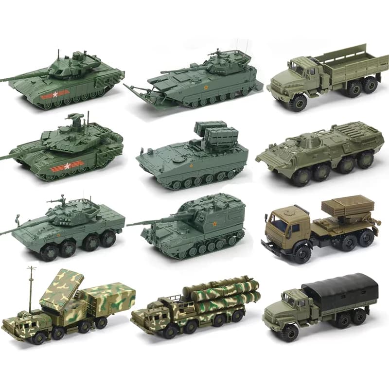 Modellino Militare 1/72, Veicoli Corazzati, Carri Armati Pesanti, Camion con Cannone Semovente, Puzzle 4D da Assemblare, Giocattoli