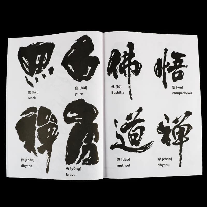 Chinese Calligraphy Art Tattoo Book Traditional Pattern Symbols And Totem Character Font Sketches for Body Art Inspiration