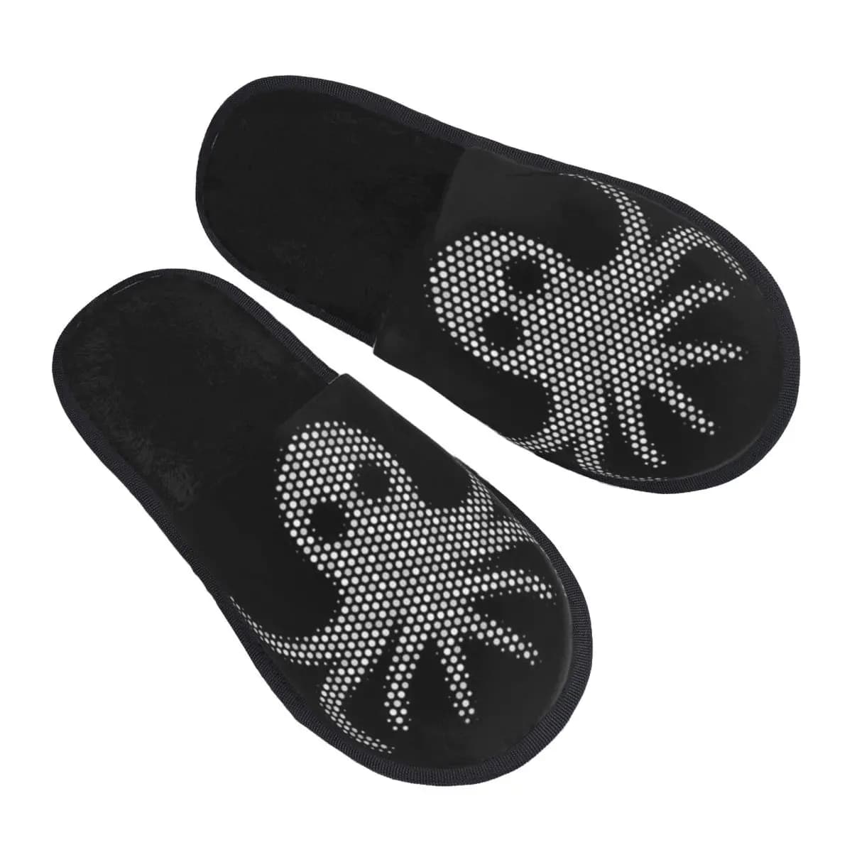 Pantofole piatte antiscivolo da uomo invernali da donna Dot White Octopus Scarpe morbide e calde in pelliccia per interni