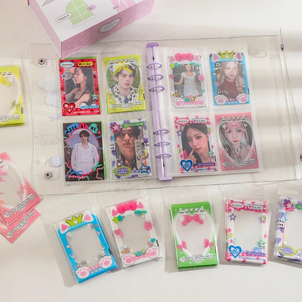 MINKYS 20 pz/pacco Pack Kawai 3 pollici Kpop Photocard Frame Photo decorativo PP maniche borsa scuola cancelleria