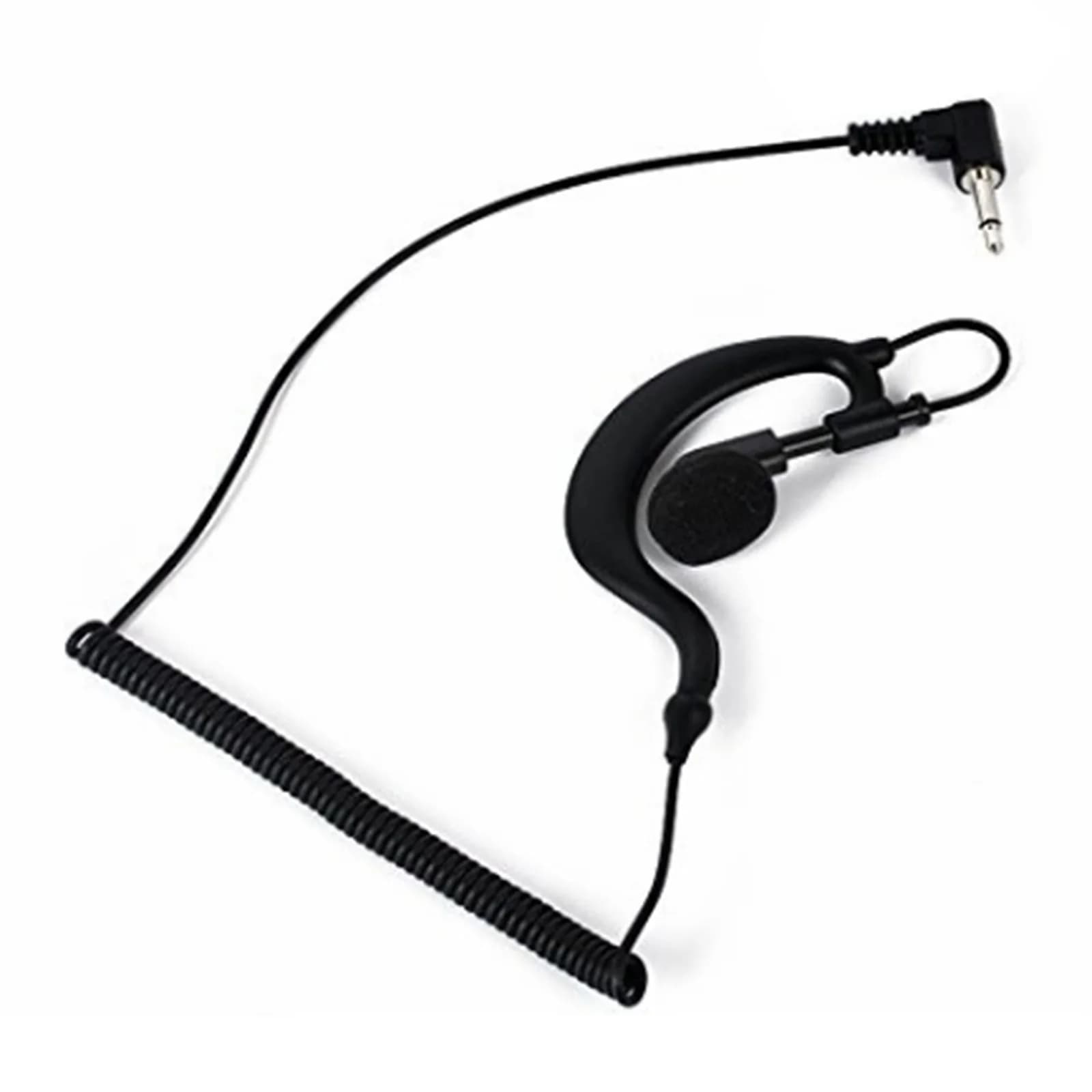1 2 Cuffia con gancio per l'orecchio da 3,5 mm per walkie talkie Auricolare radio a orecchio singolo con clip Auricolare singolo con cavo a spirale 4