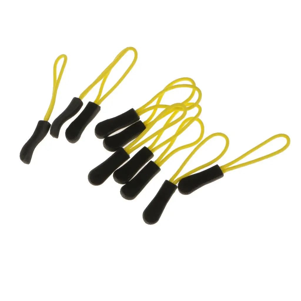 10 pz/lotto tiranti per cerniera zaino per giacca con cursore per estrattore con cerniera di ricambio nero/rosso/giallo