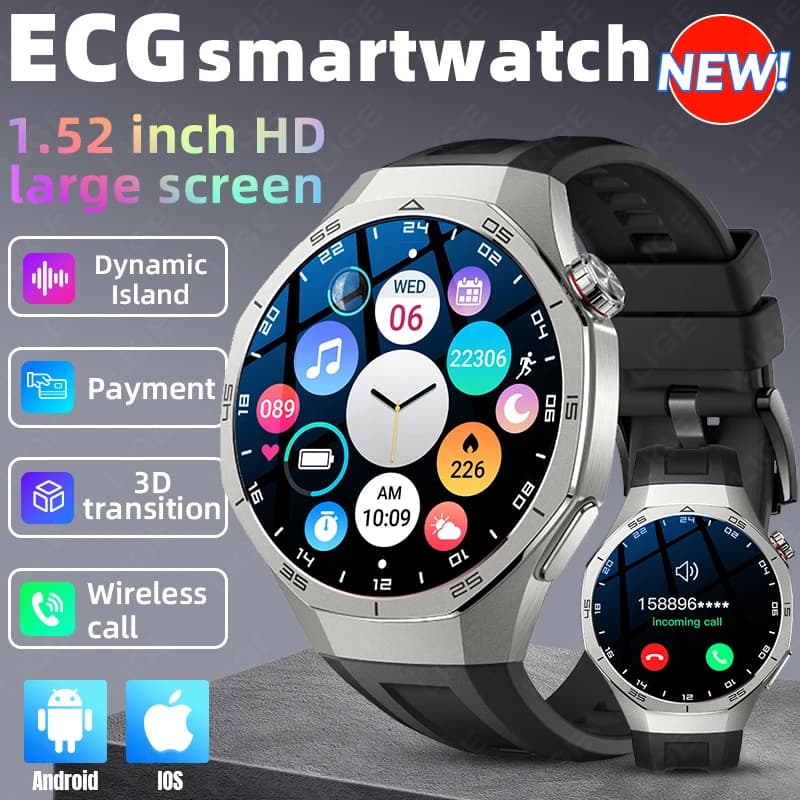 FOXBOX 2026 Smartwatch with HD Screen, Cardiaca and ECG Frequency Monitoring, Payments, Calls BT, Dynamic Island, Waterproof, Gift for Holidays