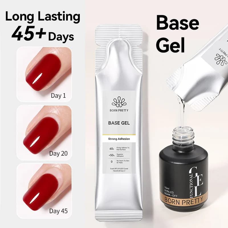 BORN PRETTY 15g Base Gel Super Shine Top Coat 6 in 1 Colla per unghie Gel Gel multifunzionale Nail Art Manicure