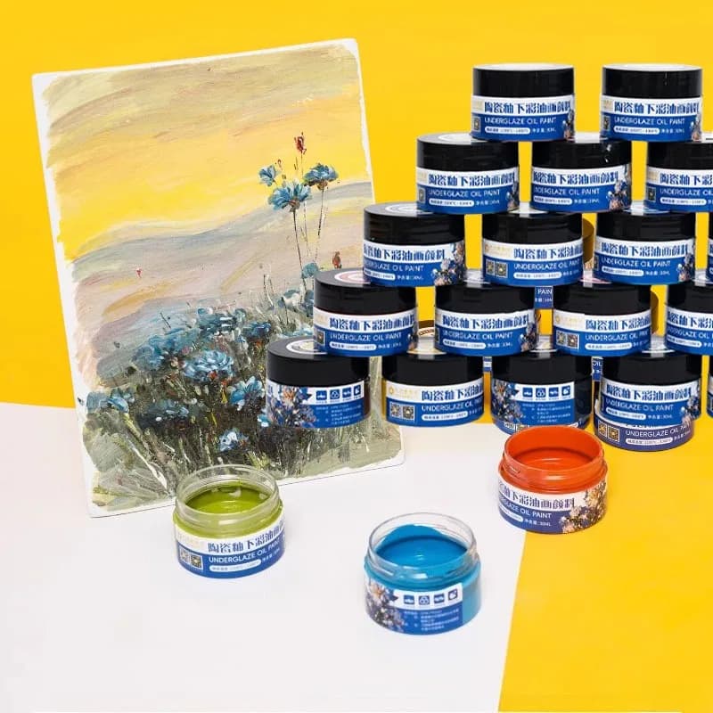 30ml Pottery Underglaze Color Oil Paint Waterproof and Fadeless Artist-level Art Coloring Acrylic Oil Paint