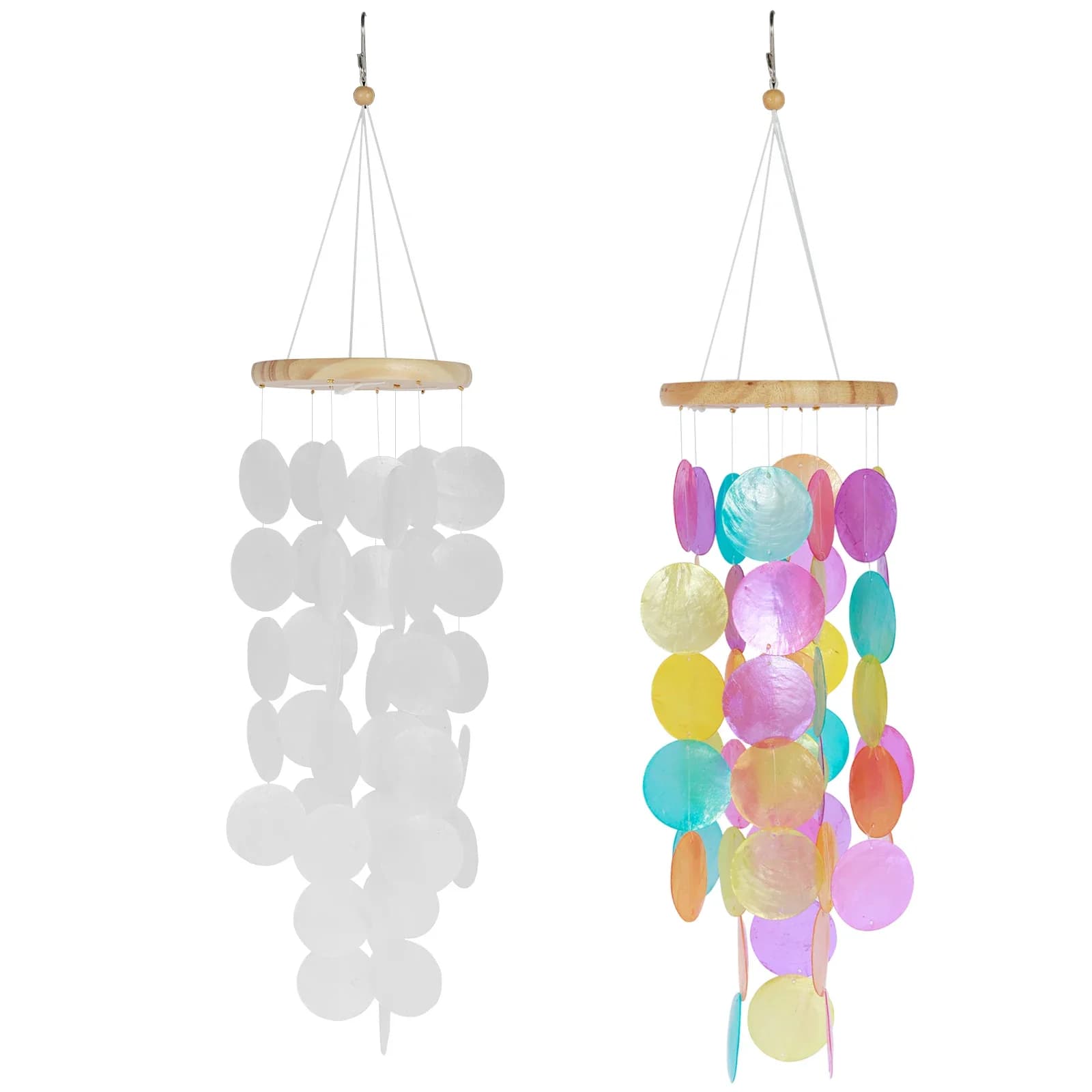 Shell Wind Chimes Handmade Seashell Wind Chimes Hanging Colorful/White Shell Wind Chimes Delicate Outdoor Wind Chimes Waterproof