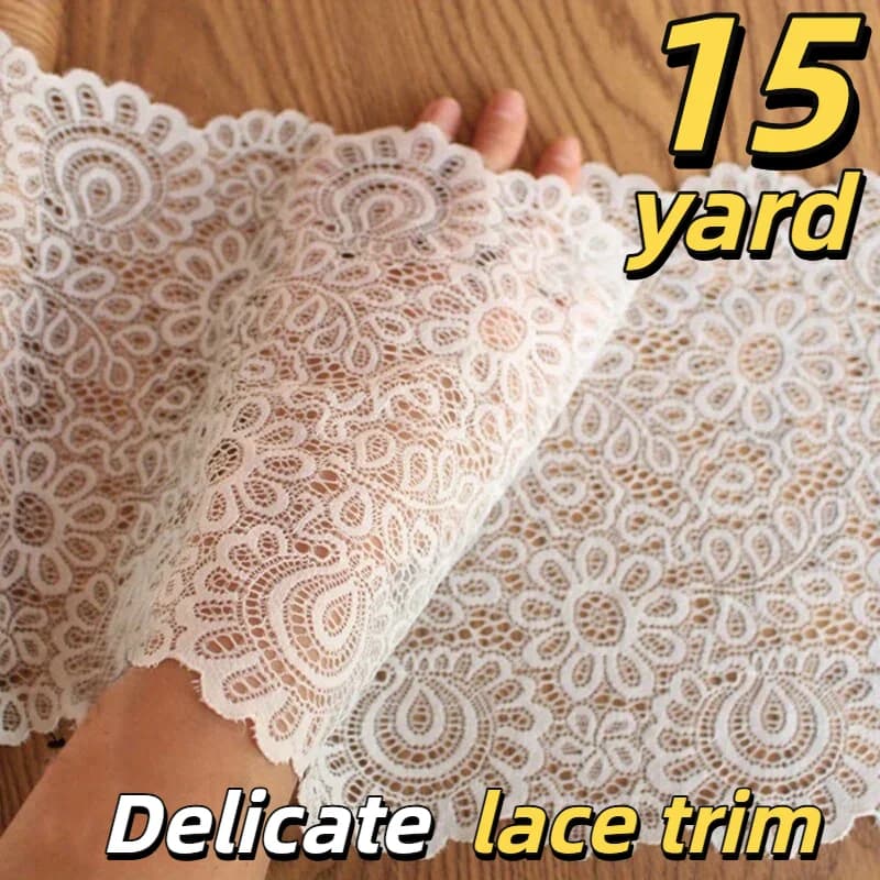 Elastic tape in Pizzo 8,3 White black powder for Lingerie, Bras, Intimo, Fai da Te, Artigianato 15/10/5/3/1 Iarde