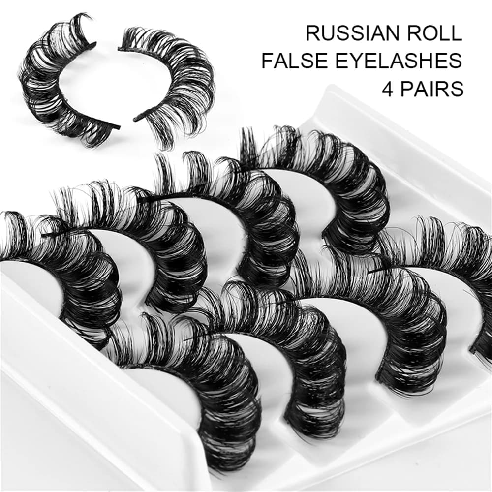 Estensioni delle ciglia arricciate russe DD folte multistrato Materiale Trucco cosplay fai da te Simulazione folta Ciglia finte per volume