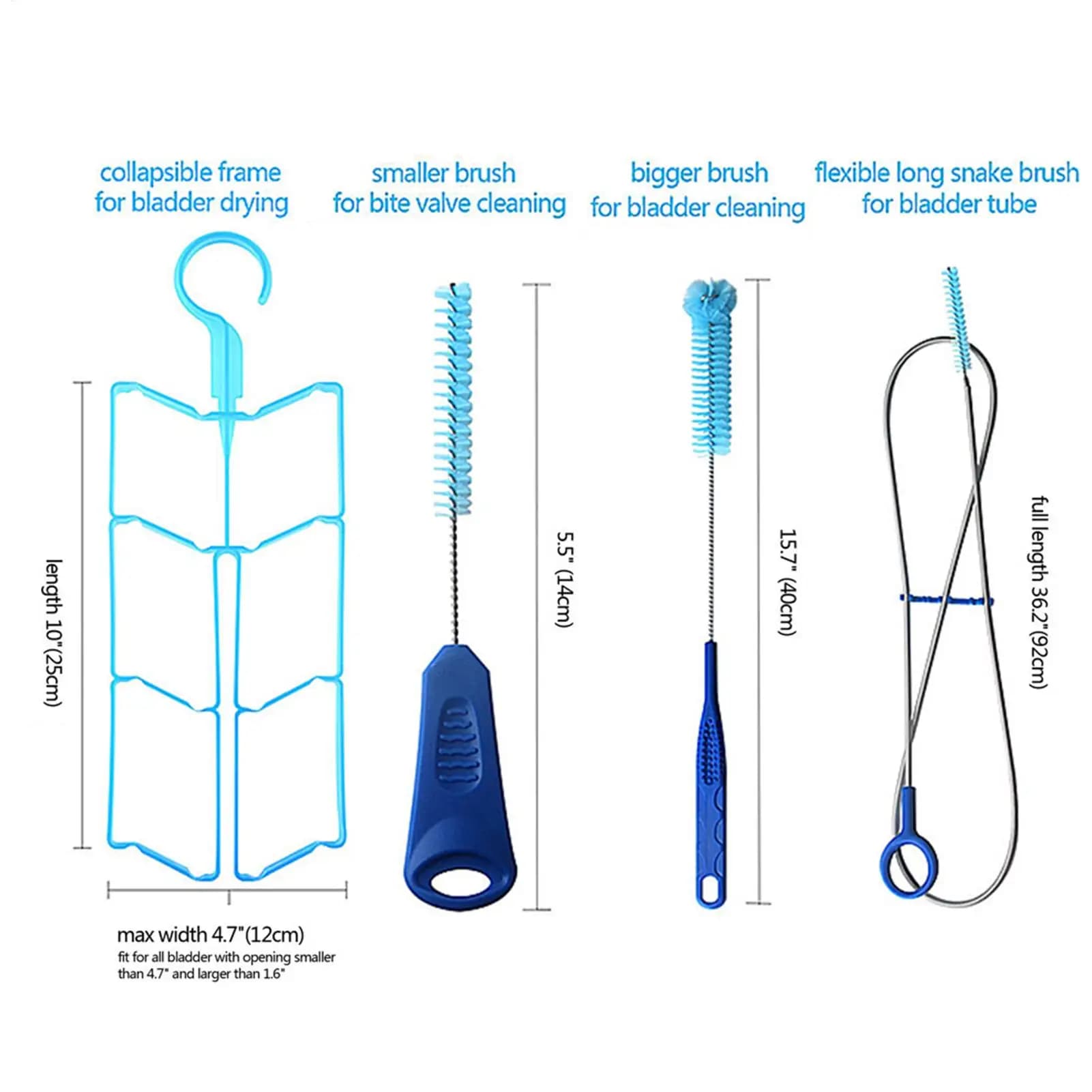 Hydration Bladder Cleaning Kit Cycling Water Bottle Brush Set Outdoor Hydration Bag Cleaning Supplies for Inner Cleaning