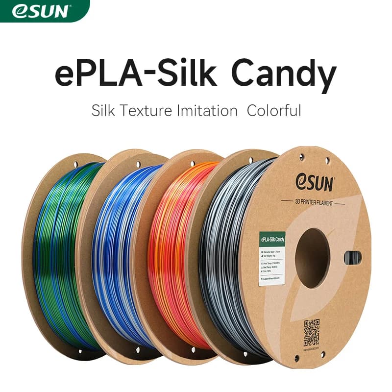 eSUN Silk Candy PLA Filament 1KG 1.75MM Filament for 3D multicolor printer silky Gradient changing silk Candy PLA 3D Filament